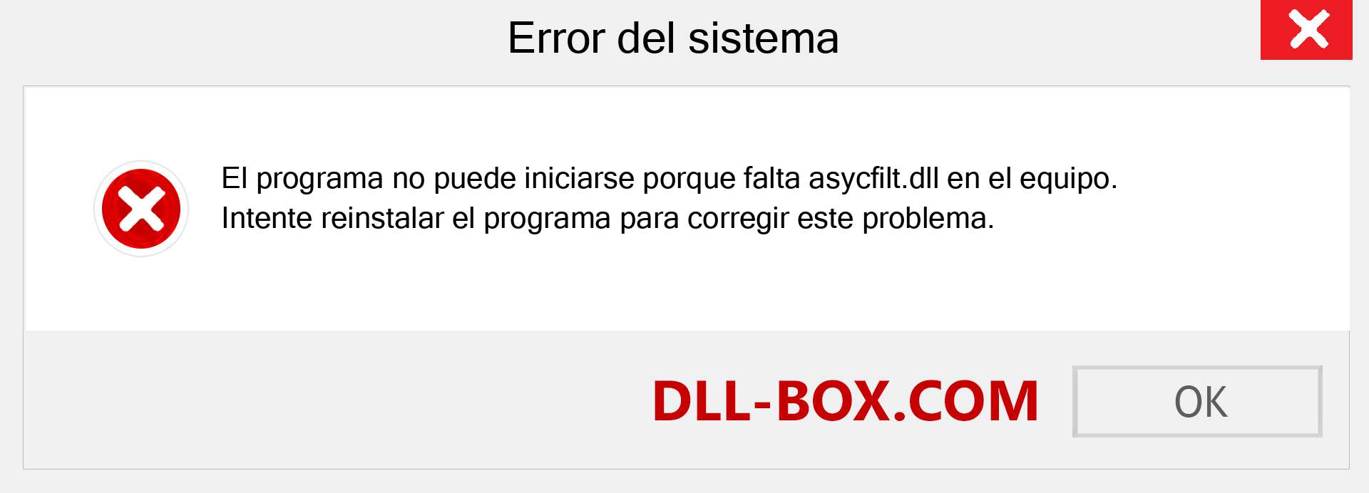 ¿Falta el archivo asycfilt.dll ?. Descargar para Windows 7, 8, 10 - Corregir asycfilt dll Missing Error en Windows, fotos, imágenes